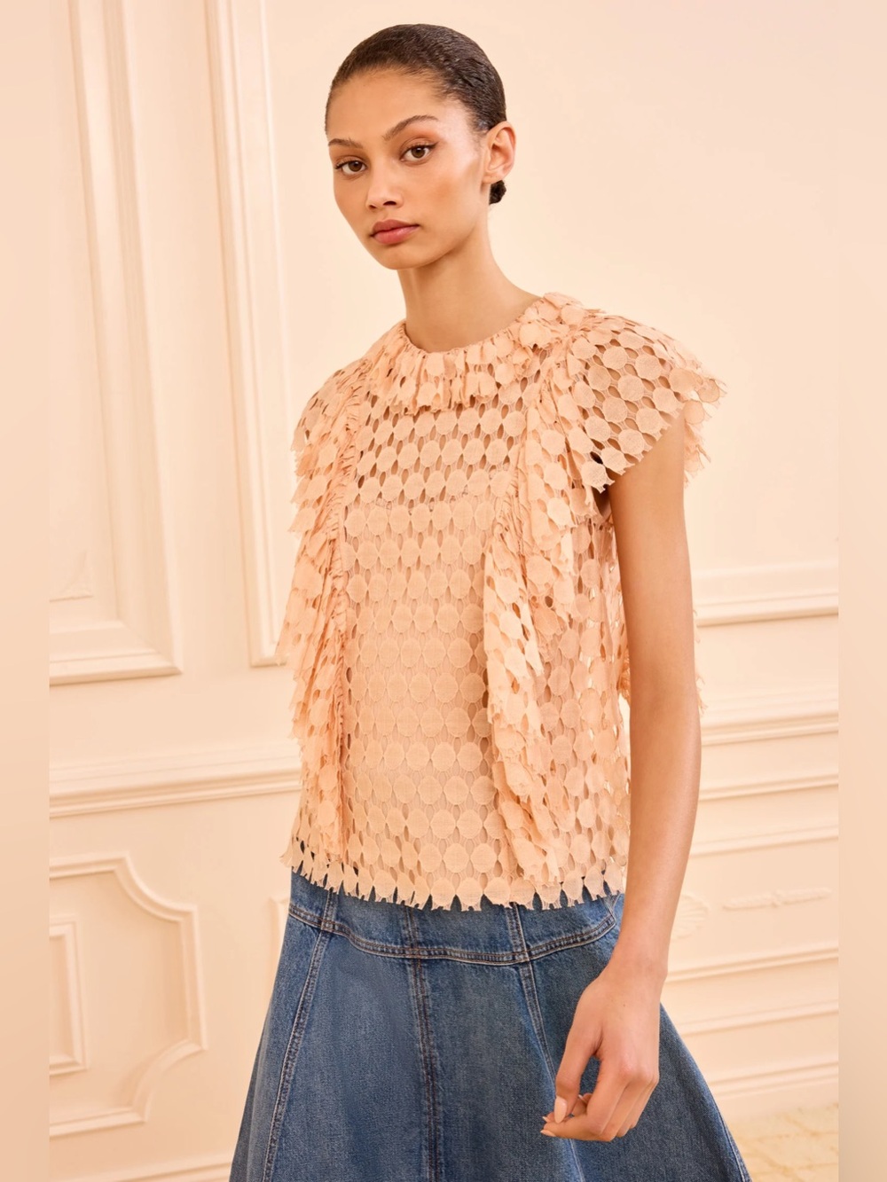 Ulla Johnson
Daevy Silk-Lined Lace Top